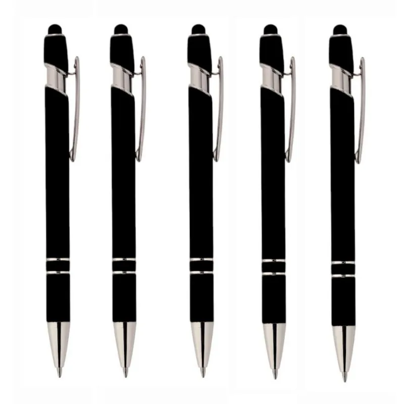 Caneta Touch Metálica Kit Com 5 Unidades Esferográfica-luxo