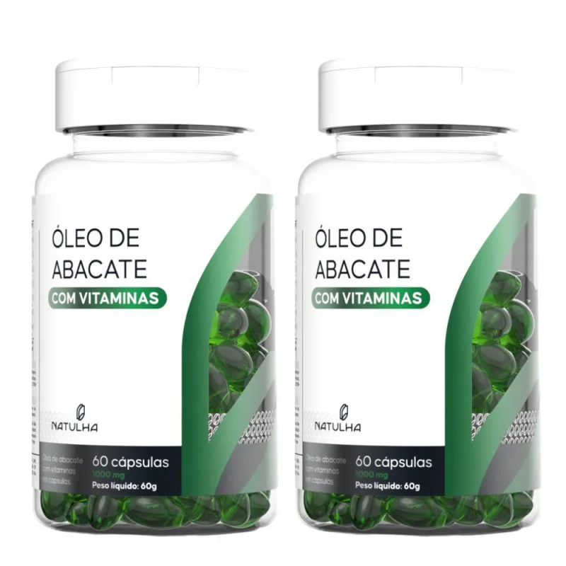 Kit 2x Óleo Abacate Vitaminas 1000mg 60 Cápsulas - Natulha - Não Informado - Mercearia