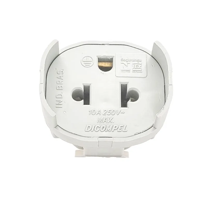 Pino Adaptador Universal Padrão Brasileiro Branco Dicompel