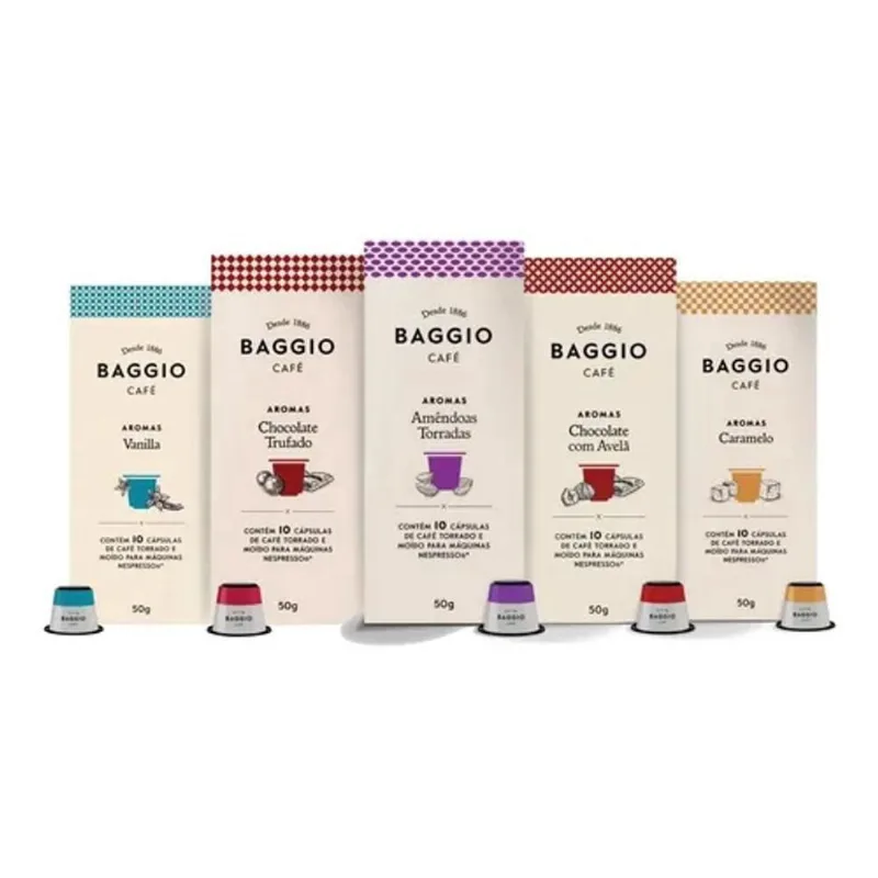 Kit 50 Cápsulas Cafe Gourmet Baggio Para Cafeteira Nespresso