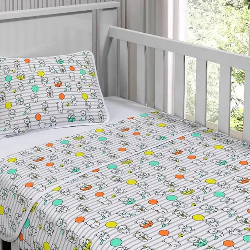 Jogo de Cama Tecebem Malha Berço Estampado Humor 3 Peças Branco - Tecebem - Cama, Mesa E Banho