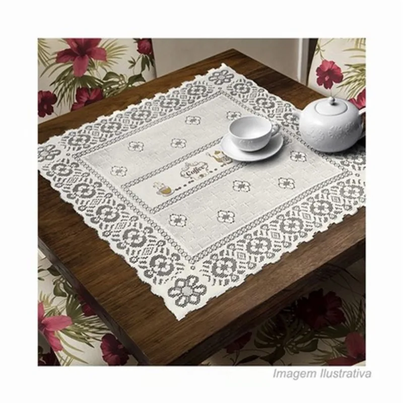 TOALHA QUADRADA VALENCIA 75 X 75 CAFÉ MARFIM - INTERLAR
