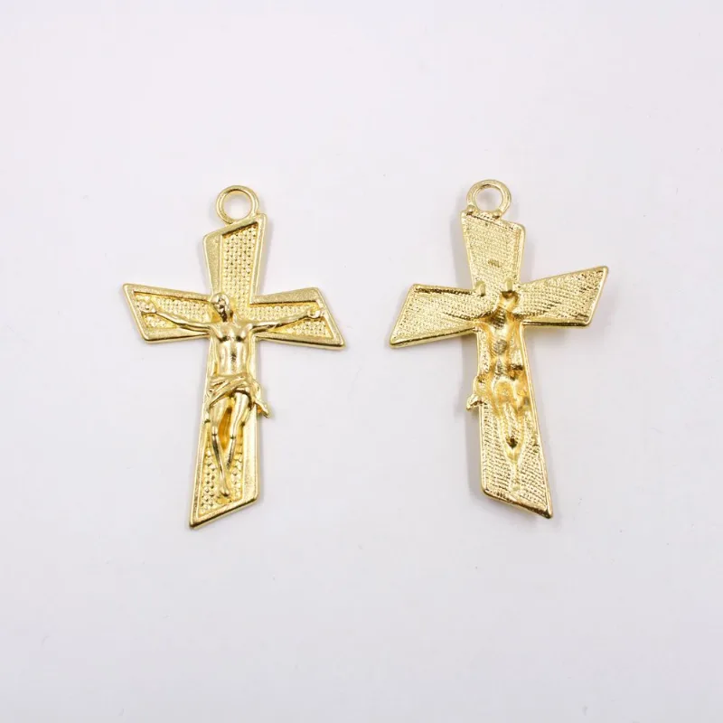 PINGENTE CRUCIFIXO 62 MM EM ZAMAC COM 100GR Dourado