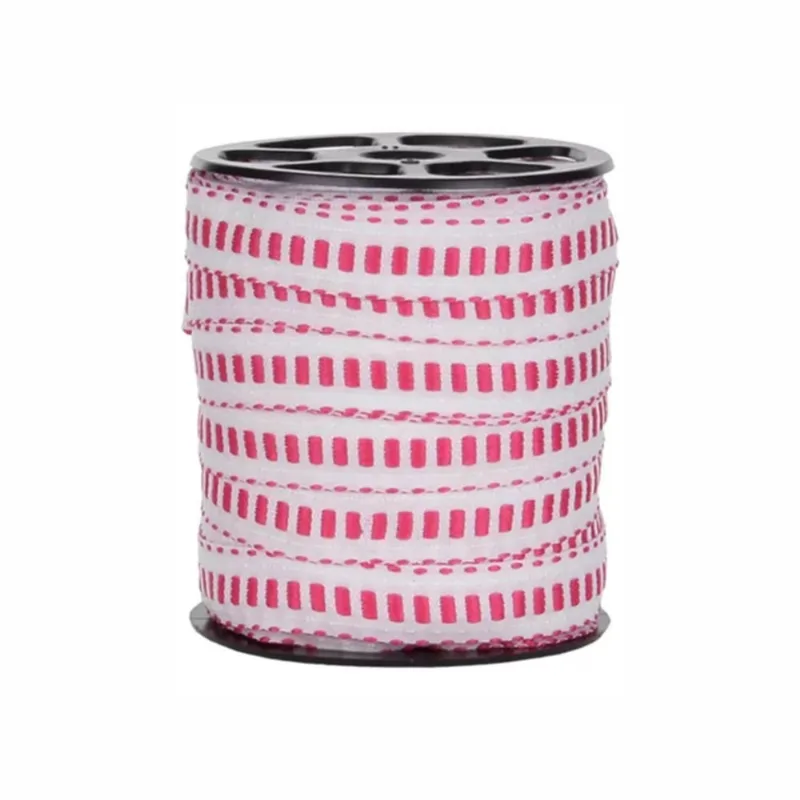 Passa Fita Falso Rosa Pink Galão Bordado 50 Metros