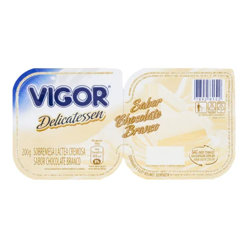 Sobremesa Láctea Cremosa Chocolate Branco Vigor Delicatessen 200g - VIGOR - Bebidas