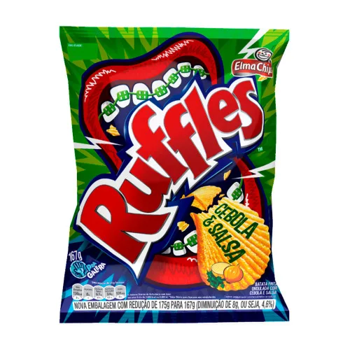 Batata Frita Ondulada Cebola E Salsa Elma Chips Ruffles Pacote 167g Embalagem Econômica - RUFFLES - Mercearia