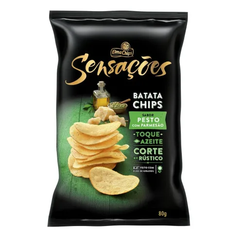 Batata Frita De Pesto Com Parmesão Sensações Elma Chips Pacote 80g - ELMA CHIPS - Mercearia