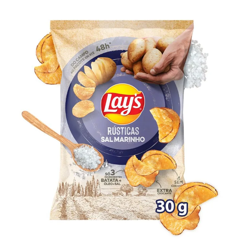 Batata Frita Lay'S Rústica com Sal Marinho 30g