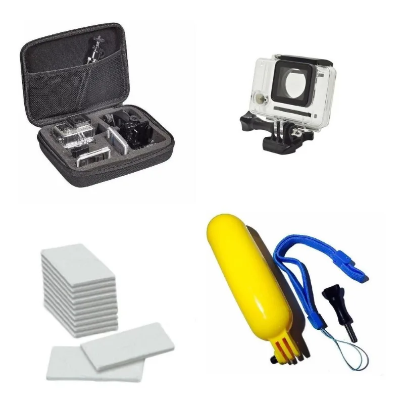 Kit 3+ Black 4 Silver Caixa Estanque Maleta Grande Para Armazenamento 12 Pastilhas Anti embaçantes Bastão Flutuante