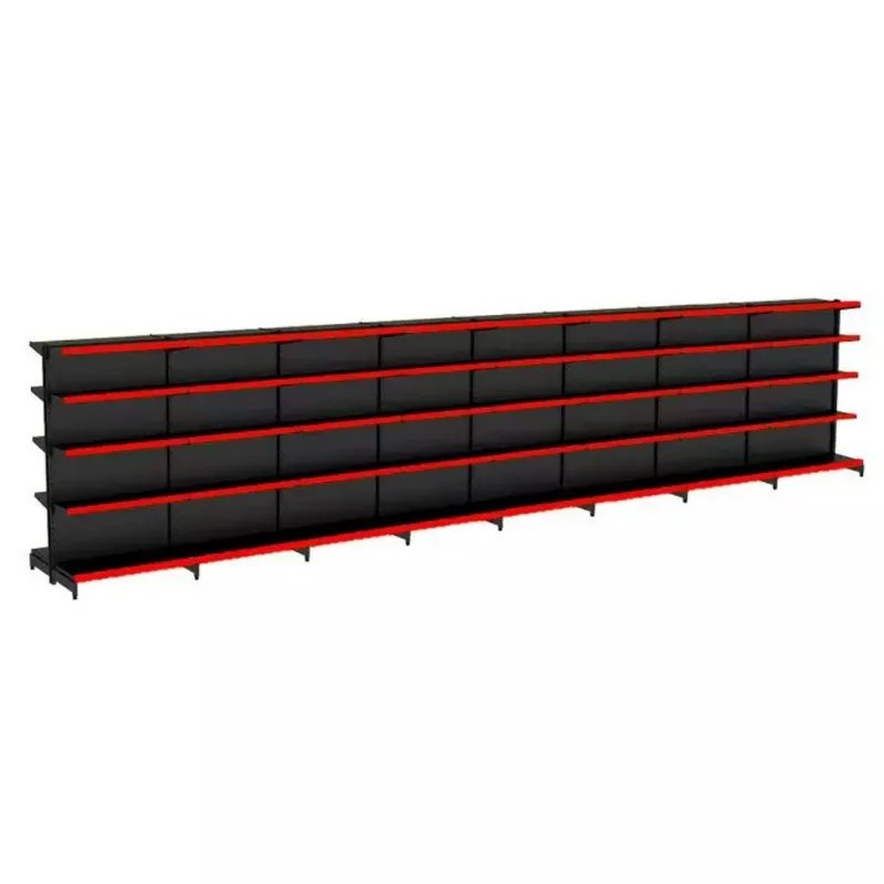 Gondola Centro 170 Fit Ate 8 Metros Preto 80 Bandeja Pe Vermelho