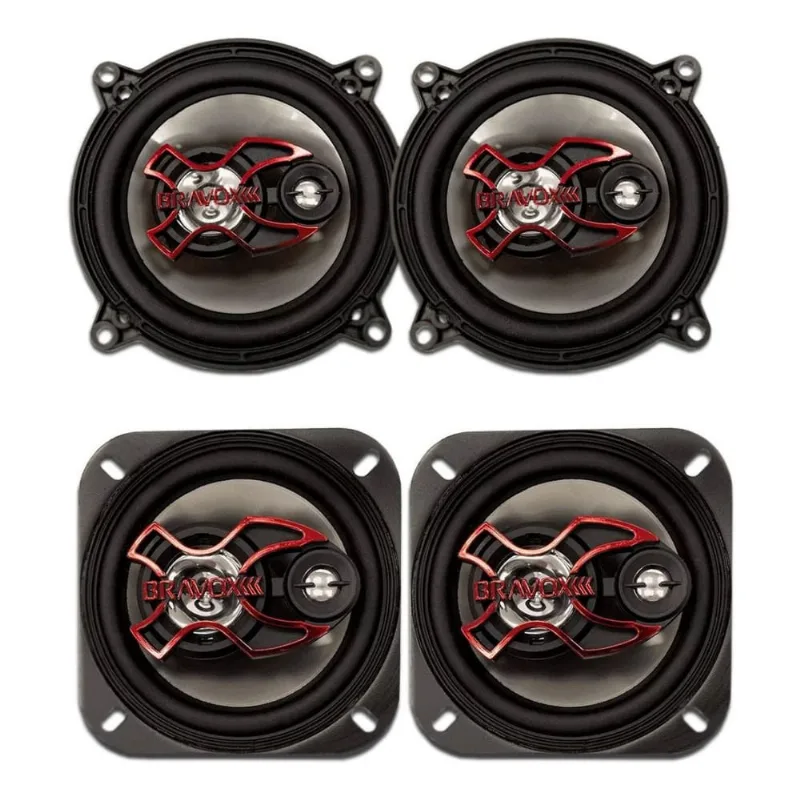 Kit 4 Alto Falantes Triaxiais Bravox B3X50X + B3X40X 180 Watts Rms