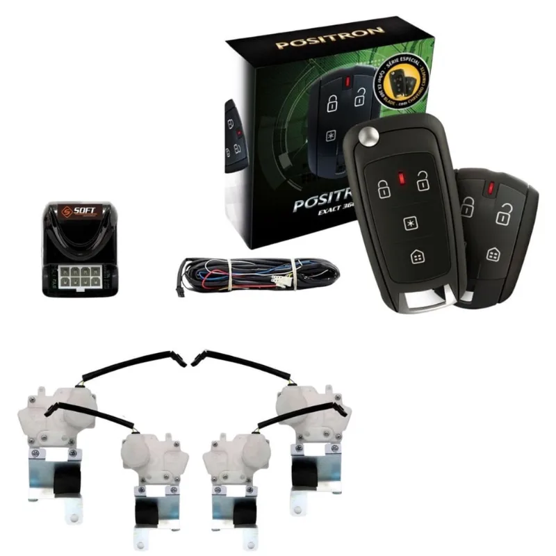 Alarme Positron EX360 Blade Com Chave Canivete + Kit Trava Elétrica Nova Fiat Strada 2020 Em Diante