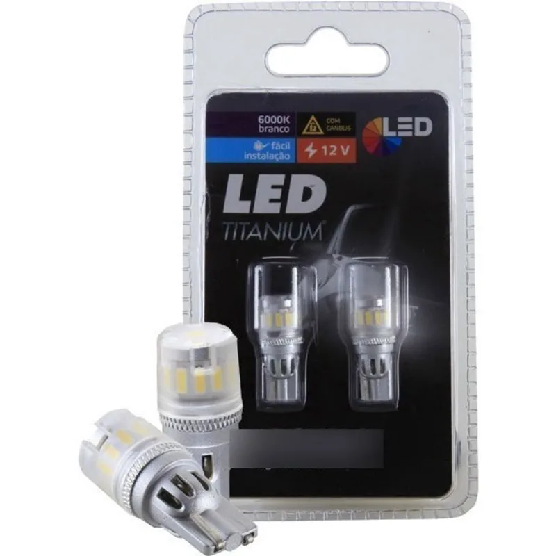 Lampada De CarroT10 Led Shocklight Titanium Pingao 13Smd