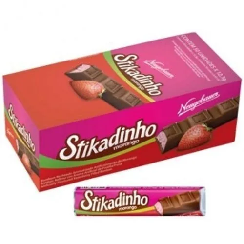 Chocolate Stikadinho Morango 12,3g - STIKADINHO - Mercearia