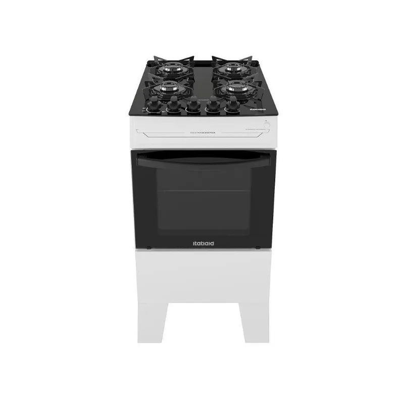 Fogão Itatiaia Electra Glass Pluss Piso 4 Bocas Branco Mesa De Vidro Bivolt (3700000485)