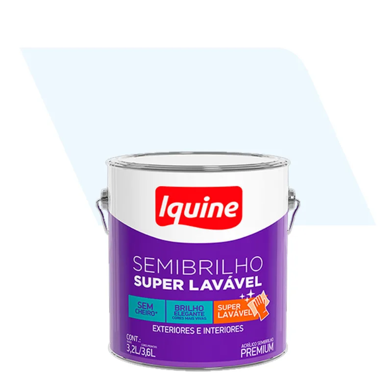 Tinta Acrílica Semibrilho Premium Super Lavável Branco Neve 3,6L - Iquine - IQUINE