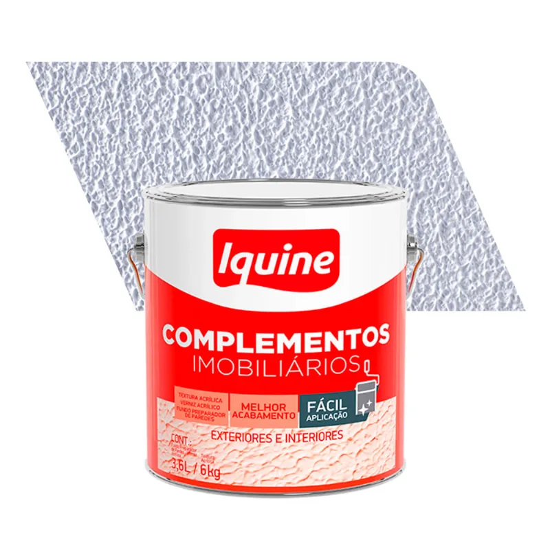 Textura Acrílica Premium Lisa Complementos Imobiliários Branco Neve 6Kg - Iquine - IQUINE