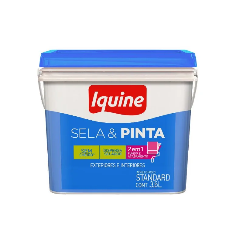 Tinta Acrílica Fosco Standard Sela & Pinta Branco Neve 3,6L - Iquine