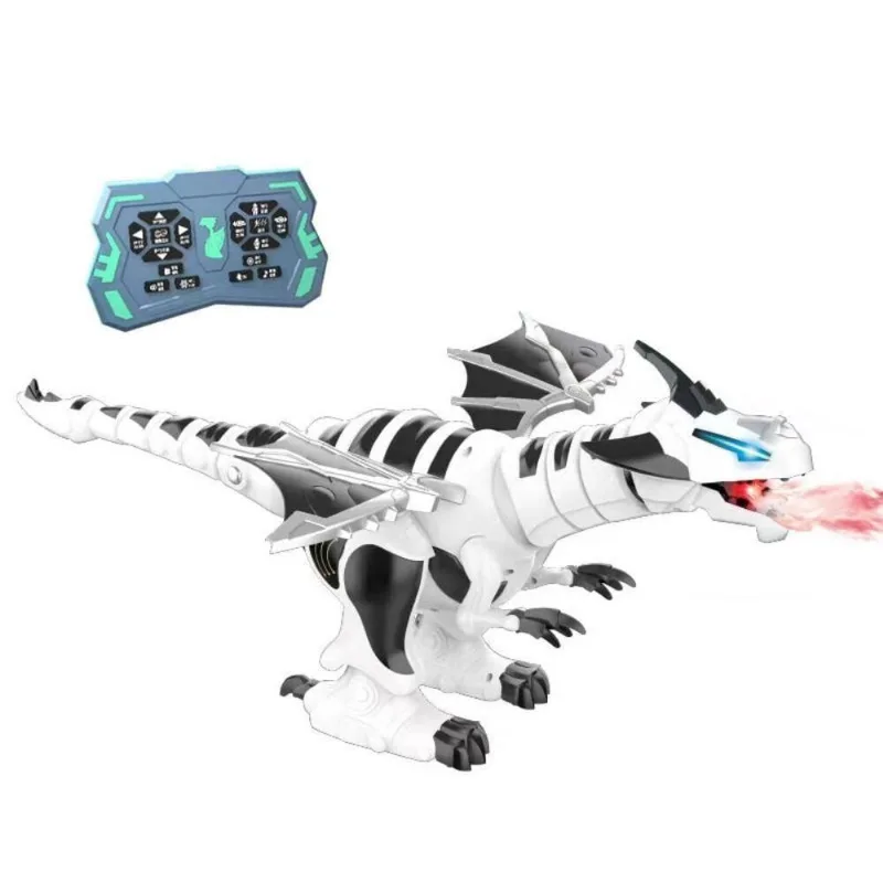 Dinossauro Robo Remoto Gigante Controle Dragao Solta Fumaca Interativo Som Luz Sensor Movimento