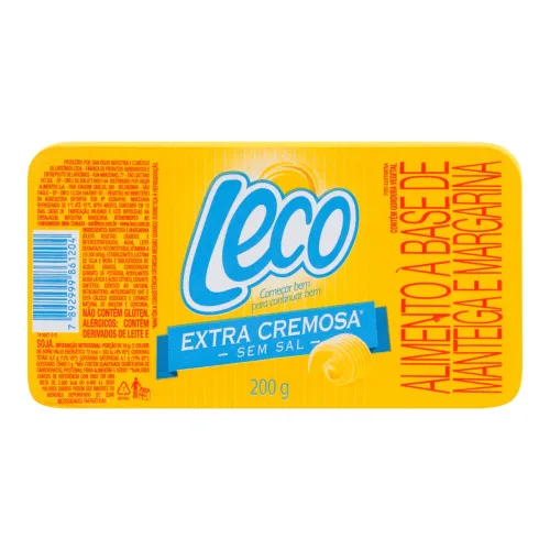 Manteiga E Margarina Sem Sal Extra Cremosa Leco Pote 200g - LECO - Mercearia