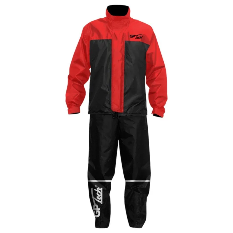 Capa De Chuva GP Tech Siena Nylon Premium Preto E Vermelho G (MP)