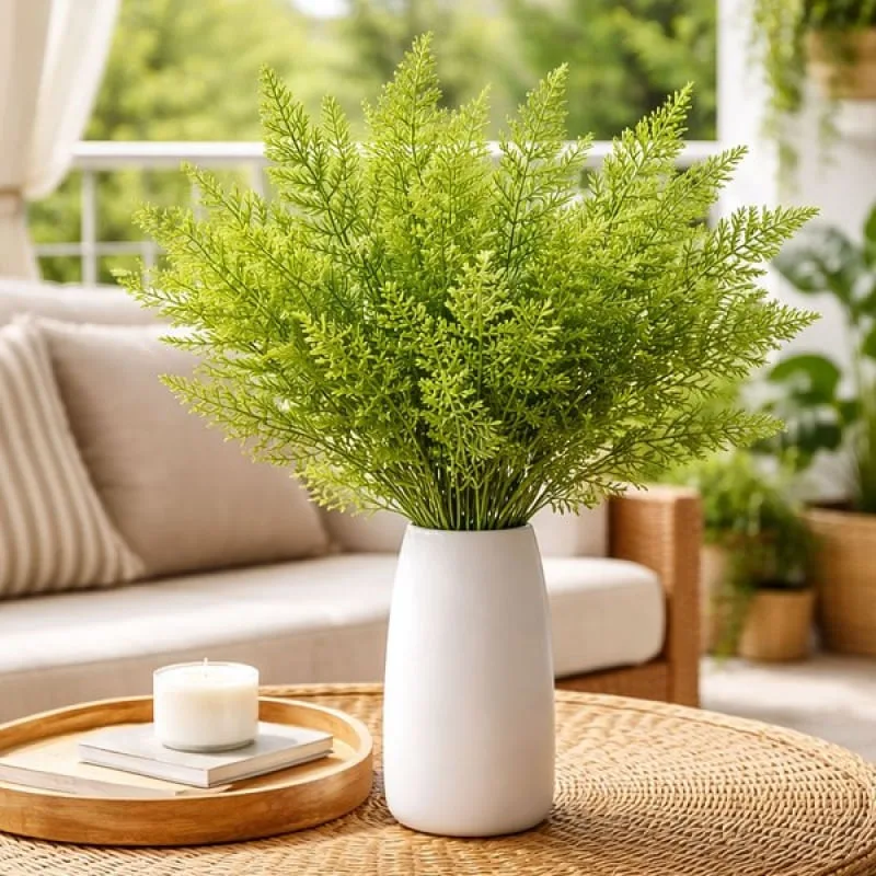 Galhos Ramo Planta Jardim Samambaia Artificial 40cm Kit 12pç - Genérico