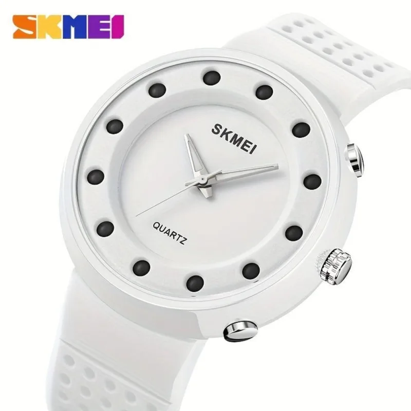 Relógio de Pulso Masculino Skmei LED Analógico com Pulseira Plástico Luminoso Display Branco 40MM - Skmei - Agro