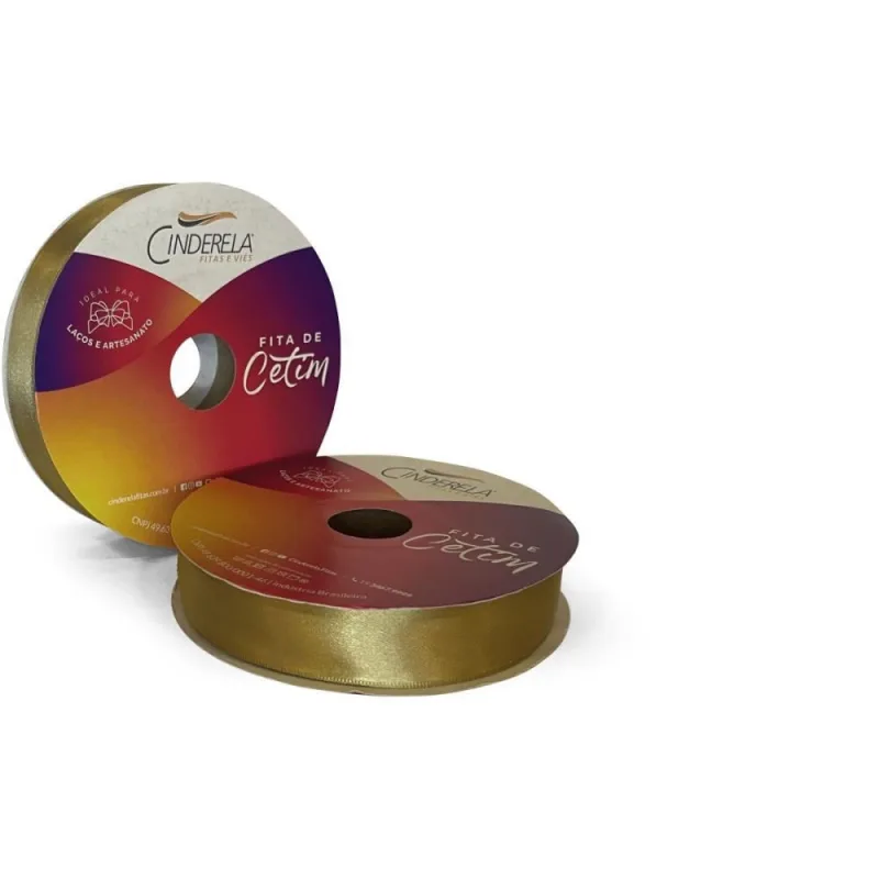FITA CETIM FACE SIMPLES 50M 22MM D - SIMPLE - Artesanato