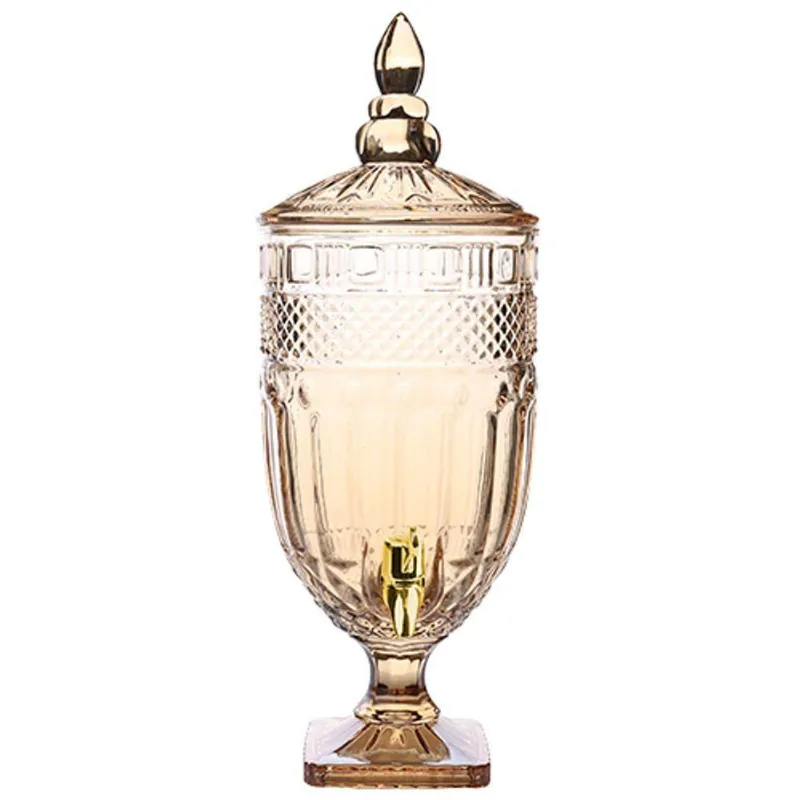 Suqueira Classica Com Pe Em Cristal Ecologico 4,5L Ambar