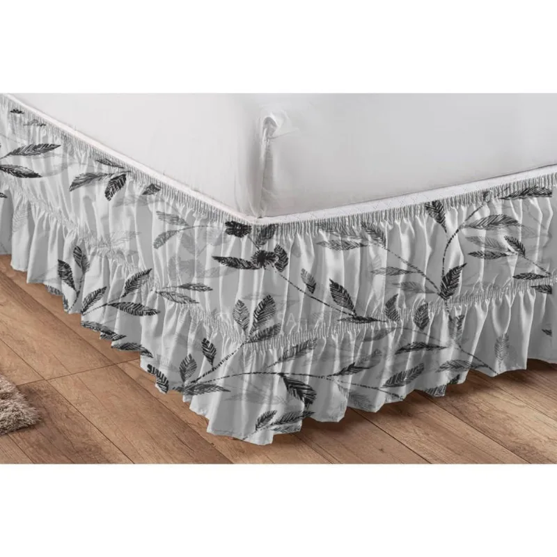 Saia Estampada Floral Para Cama Box Casal, Queen E King Size