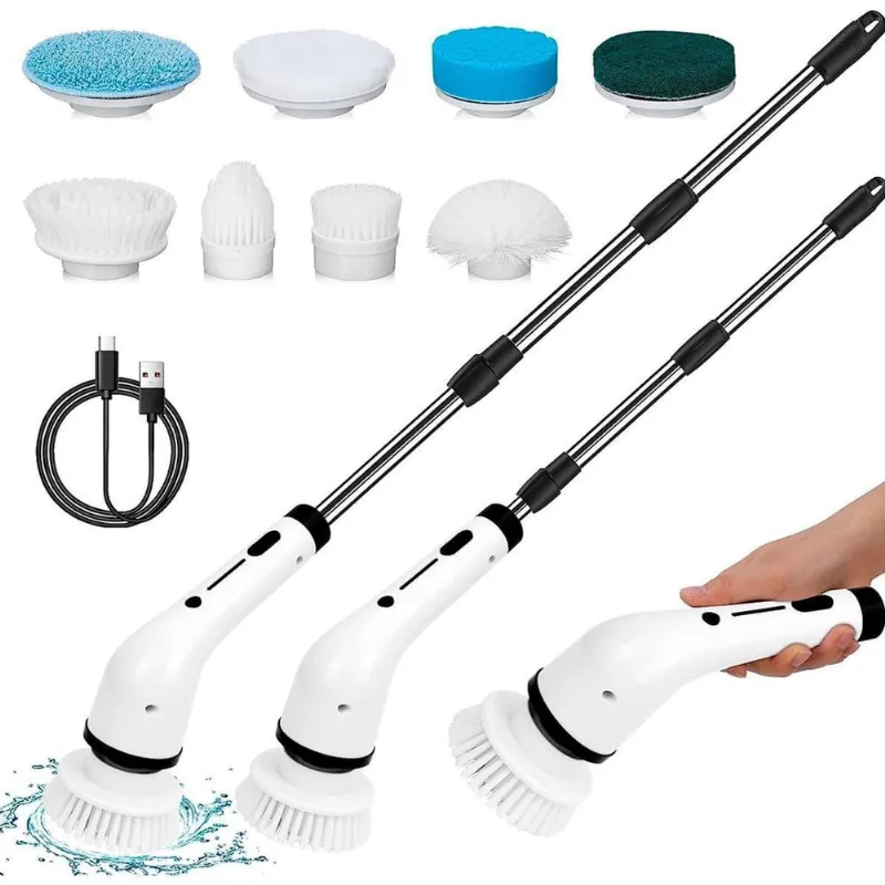 Esfregão Elétrico Giratório 360 S/Fio Recarregável Limpeza