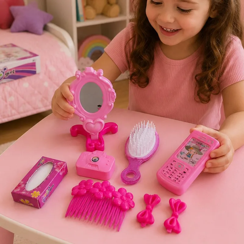 Kit Brinquedo Salão De Beleza Infantil Celular E Acessórios - Não Informado - Brinquedos