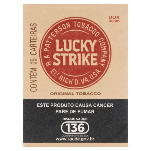 Cigarro Vermelho Lucky Strike Com 5 Carteiras Box - LUCKY STRIKE - Tabacaria