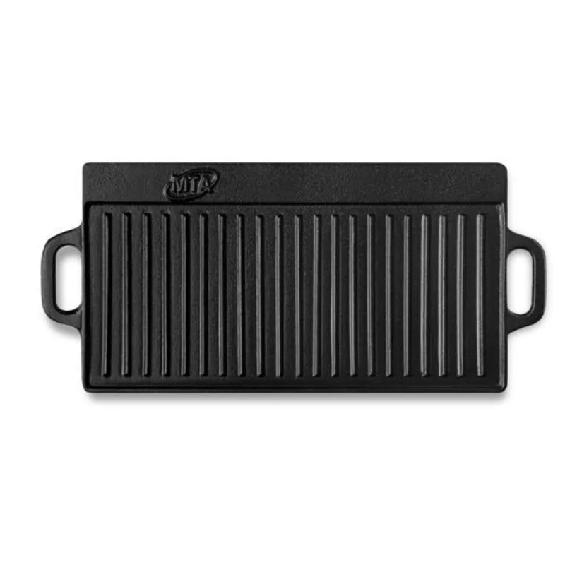 Chapa De Ferro Grill mta Reversível Dois Lados Liso E Canelado Para Grelhar 51cm Gourmet