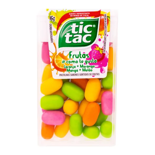 Pastilha Laranja, Morango, Manga E Melão Tic Tac Caixa 16g - TIC TAC - Mercearia