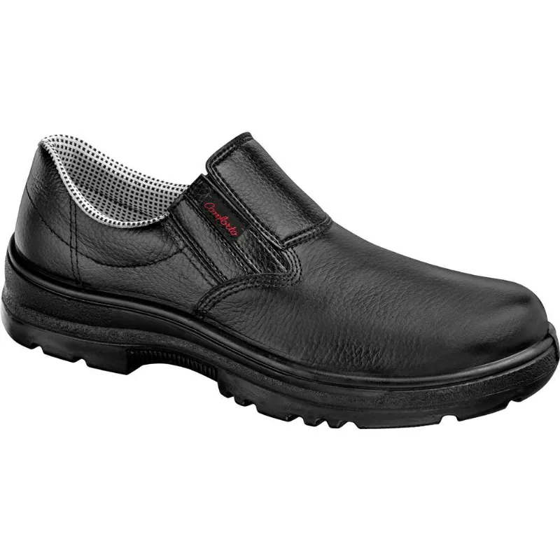 Sapato de Couro Preto com Elástico sem Biqueira SV62500 - CONFORTO Sapato couro com elástico sem biqueira nº 43 SV62500 - CONFORTO