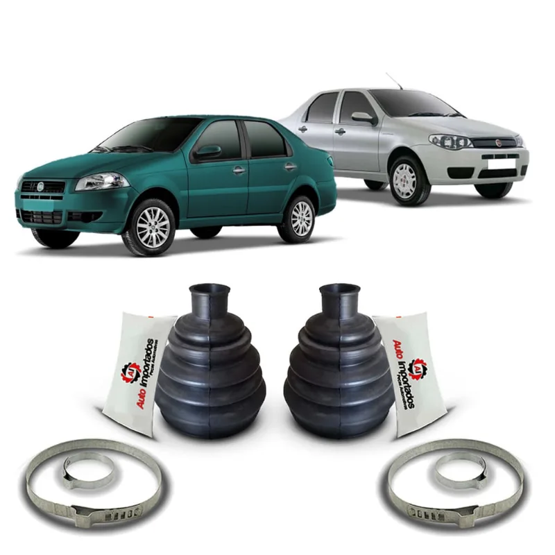 Par Kit Coifa Borracha Graxa Abraçadeira Homocinética Lado Roda Fiat Siena 2002 2003 2004 2005 2006 2007 2008 2009