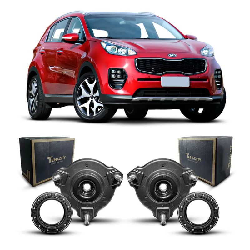 Par Coxim Suporte Batente + Rolamento Original Tenacity Amortecedor Dianteiro Kia Sportage 2016 2017 2018 2019 2020