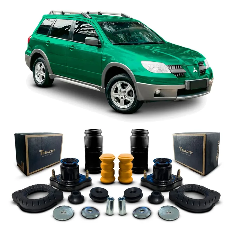 Par Kit Coxim Suporte Batedor Batente Coifa Amortecedor Traseiro Mitsubishi Airtrek 2003 2004 2005 2006 2007 2008