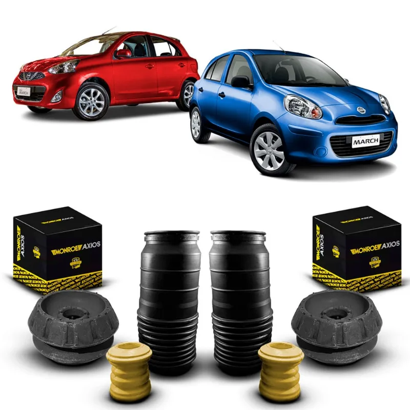 Par Kit Coxim Suporte Batente Coifa Amortecedor Dianteiro Nissan March 2011 2012 2013 2014 2015 2016 2017 2018 2019 2020