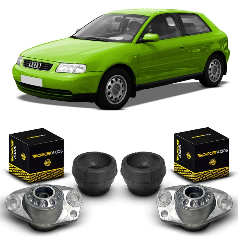 Jogo 4 Coxim Batente Suporte Batedor Amortecedor Dianteiro Traseiro Audi A3 1998 1999 2000 2001 2002 2003 2004 2005 2006
