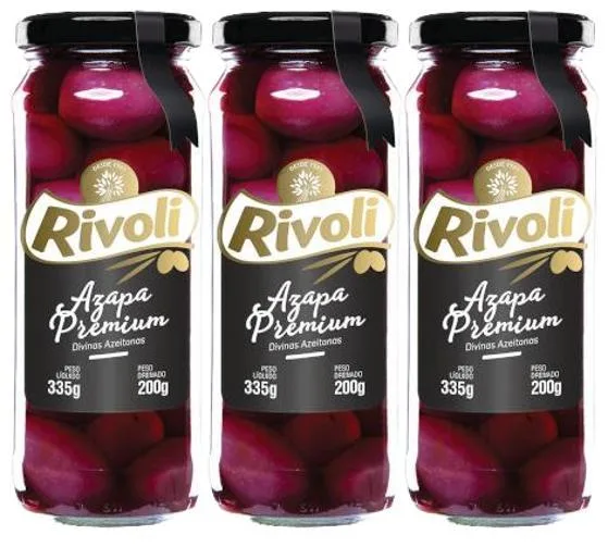 Kit 3 Azeitona Preta Azapa Premium Vegan - Não Informado - Mercearia