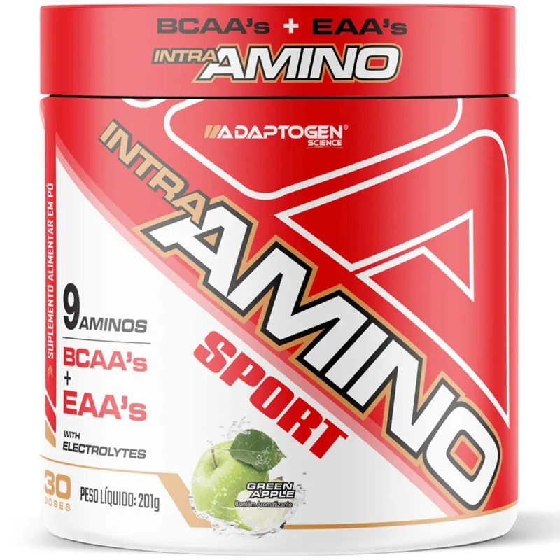 Intra Amino Sport Adaptogen 201g Intra e Pré Treino Maça Verde - Adaptogen