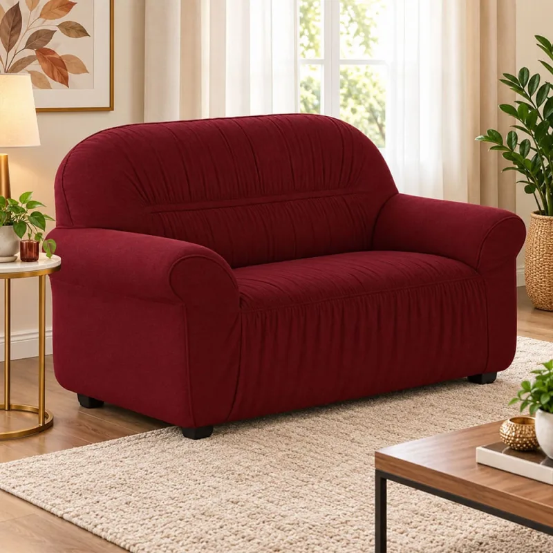 Capa para Sofá em Malha Elasticada 2 Lugares - Vinho - Casa Show Enxovais - Cama, Mesa E Banho