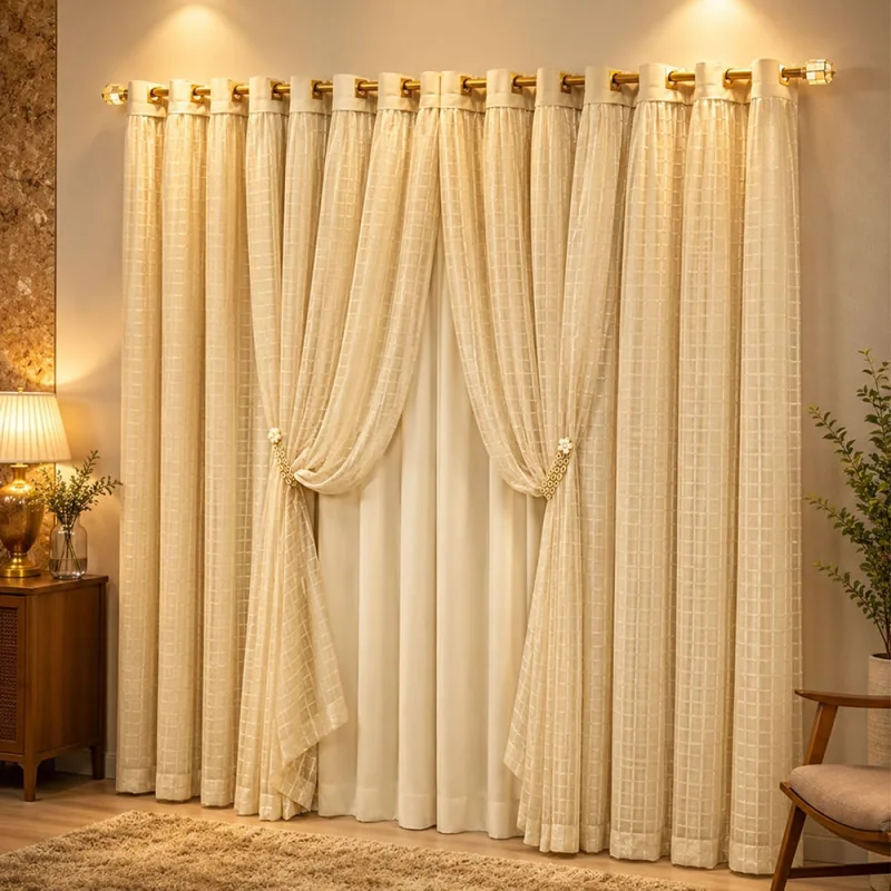 Cortina Canaã para Varão 2,00m x 1,70m Linha Nobre - Palha - Casa Show Enxovais - Cama, Mesa E Banho