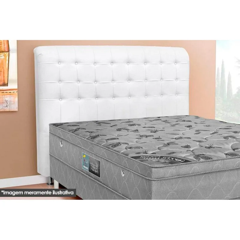 Cabeceira Cama Box Estofada King Dama Plus Courano Branco - Simbal - Simbal - Móveis