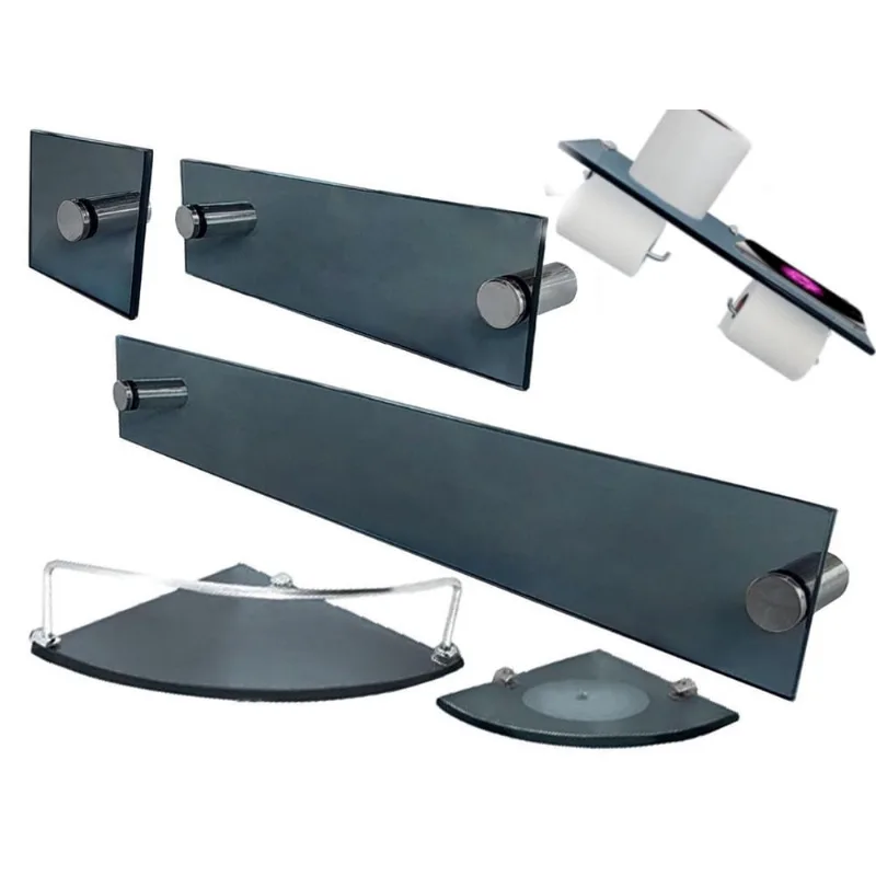Kit Para Banheiro Premium Max 03 Fumê (6 Peças)
