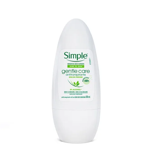 Antitranspirante Roll On Gentle Care Sem Perfume Simple 50ml - PERFUME - Higiene E Beleza