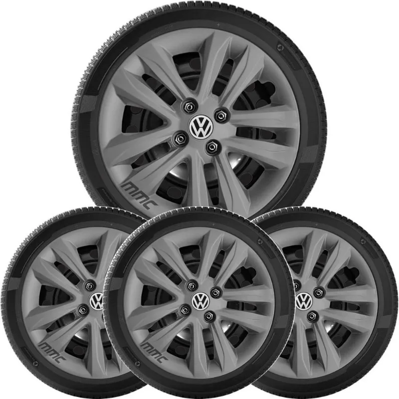 4Un Calota Gol Voyage Saveiro G6 G7 Aro 15 Grafite 192Cp