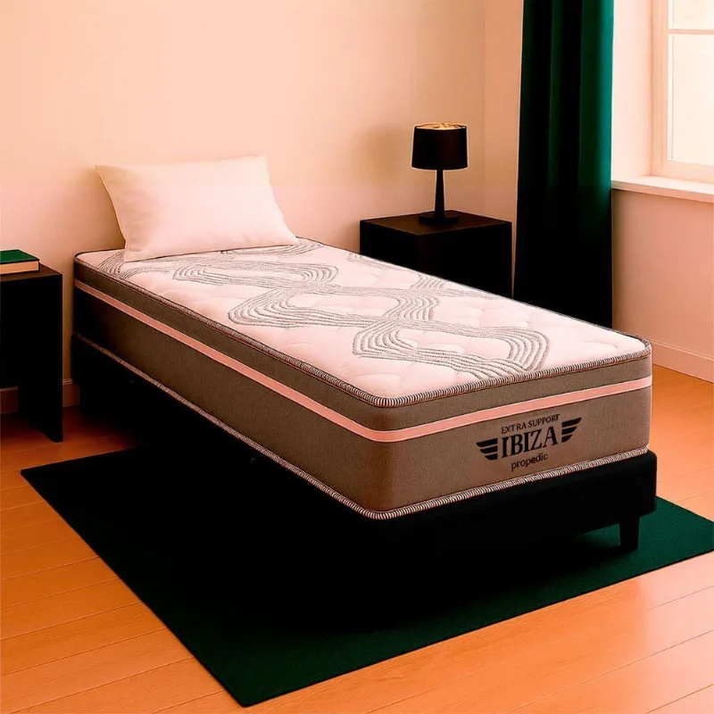 Cama Box Solteiro E Colchão Ibiza Molas V-store 88x188x22 Preto